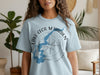 Light blue t-shirt with map of Lake Cecil M Harden and compass design.