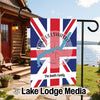 Garden flag with Union Jack, Lake Ullswater map, and "The Smith Family".