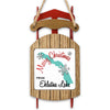 Wooden sled ornament with "Merry Christmas from Eklutna Lake" text.