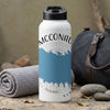 White water bottle with "MCCONAL" text, blue graphic, and "NEB." text.