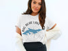 White t-shirt with Big Bear Lake California graphic and compass design.