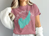 Rose Canyon Lake Arizona t-shirt with turquoise lake map and compass design.