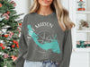 Lake Marion South Carolina map and compass graphic on a gray sweatshirt.