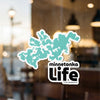 Minnetonka Life sticker with lake outline and copyright text.