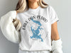 White t-shirt with Lake Don Pedro California map and compass design.