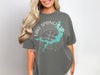 Dark gray t-shirt with Lake Springfield Missouri map and compass graphic.