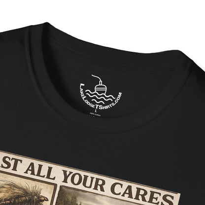 Fly Fishing Cast All Your Cares Upon the Lord Scripture T-Shirt | 1 Peter 5:7 Bible Verse for Fisherman, Father's Day