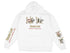 White hoodie with "Lake Life" text and lake-themed graphics.