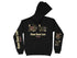 Black hoodie with "Cedar Creek Lake Texas" and nautical graphics.