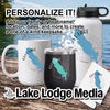 Mug, tumbler, and water bottle featuring Gull Lake map with personalization options.