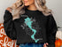 Black sweatshirt with "Lizard Lake Minnesota" map and compass graphic.