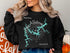 Black sweatshirt with a map of Lake Allatoona, Georgia, and compass graphic.