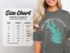 Comfort Colors 1717 heavyweight adult tee size chart with measurements in inches.