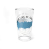 Clear glass pint glass with "Grand Lake St. Marys Ohio" and compass design.