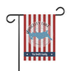 Rangeley Lake Maine flag with red and white stripes and "The Smith Family" text.