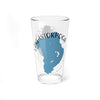 Glass with blue Lake Istokpoga map and "Lake Istokpoga Florida" text.