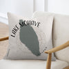 Lake Mohave, Nevada pillow with compass rose and distressed texture.