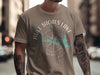T-shirt with "Bull Shoals Lake Arkansas" graphic and compass design.