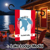 Customizable garden flag with Lake Huron map, Canadian flag elements, and "The Smith Family".