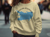 Manasquan Reservoir New Jersey map design on a cream sweatshirt.