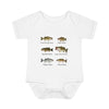 Bass Fish Cute Baby Infant Bodysuit Onesie | Smallmouth, Rock, Spotted, Striper, Largemouth Bass Cool Fishing Baby Onesie