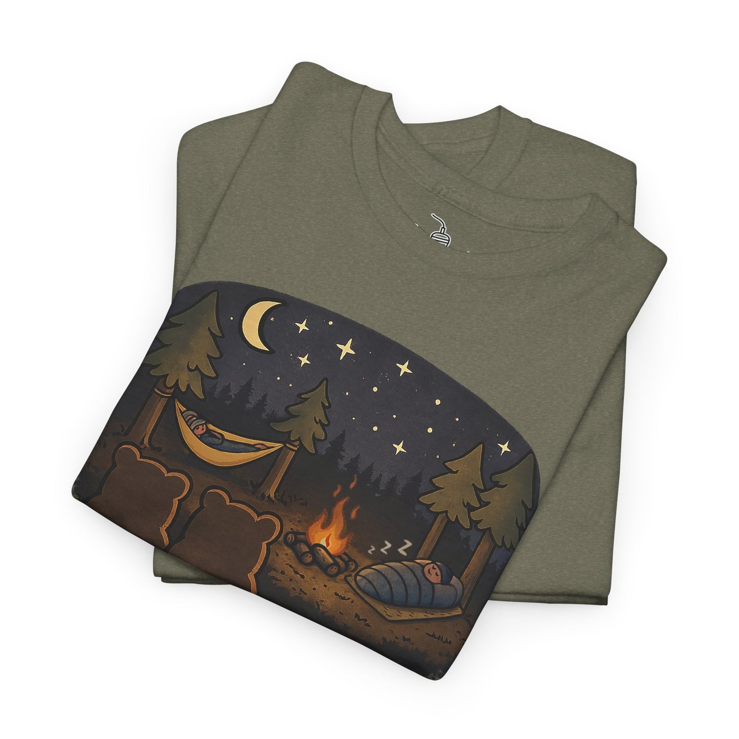 Campfire Bears Humor T-Shirt, People in Sleeping Bags are Bear Burritos and Tacos Joke, Camping Hiking Smores Bonfire Apparel