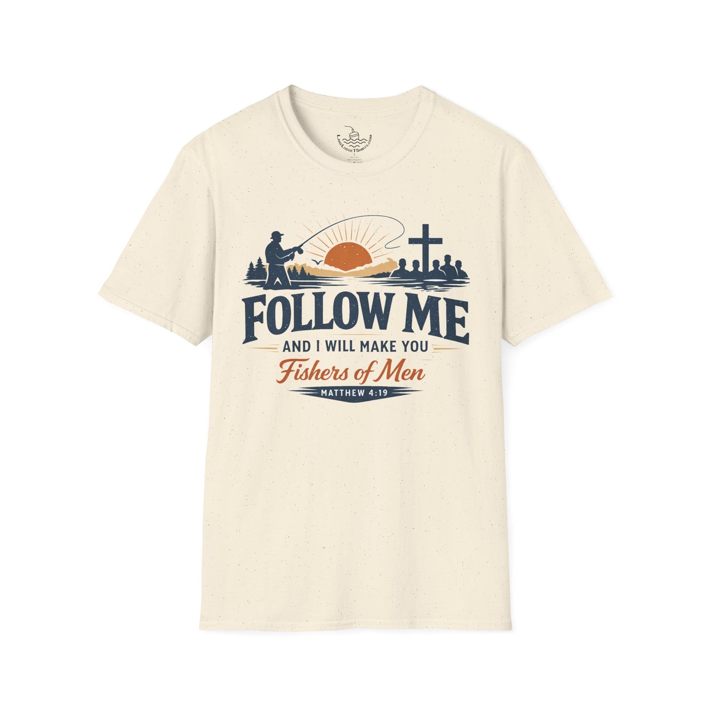 Follow Me Fishers of Men T-Shirt | Christian Fishing Faith Tee Scripture Bible Verse Gift Shirt