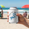White can cooler with "Pine Flat Lake California" map and compass design.