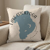Light beige pillow with blue Lake Istokpoga map and "FLORIDA" text.