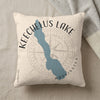 Keechelus Lake Washington map design on a decorative throw pillow.