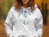 White hoodie with "Lake DiSharoon Georgia" design featuring a compass and lake map.