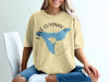 Yellow t-shirt with blue Lake Cuyamaca map and compass graphic and "CALIFORNIA" text.