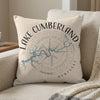 Cumberland Lake Kentucky map on a linen throw pillow with compass rose detail.