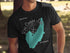 Black t-shirt with "Rose Canyon Lake Arizona" map graphic and compass rose.