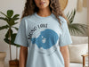 Light blue t-shirt with Mono Lake California map graphic and compass rose.
