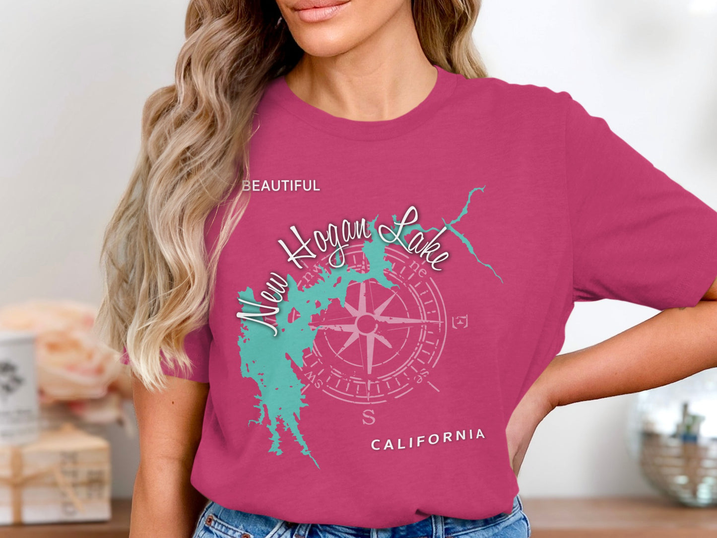 New Hogan Lake California Map Design T-Shirt or Sweatshirt