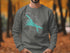 Gray sweatshirt with Canyon Lake map and compass graphic, "Beautiful Canyon Lake Arizona" text.
