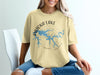 Patoka Lake Indiana map graphic on a yellow t-shirt.