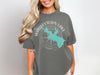 Gray t-shirt with "Whiskeytown Lake California" text and a teal lake outline map.