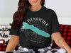 Black t-shirt with Lake Wenatchee Washington map and compass graphic.