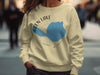 Cream sweatshirt with Glen Lake Michigan map and compass graphic.