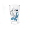 Clear glass pint glass with Hayden Lake map and compass design.