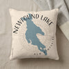 Newfound Lake New Hampshire map on a cream decorative pillow.
