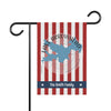 Garden flag with red and white stripes, Lake Arrowhead map, and "The Smith Family" text.