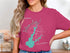 Pink t-shirt with Folsom Lake California map and compass design.