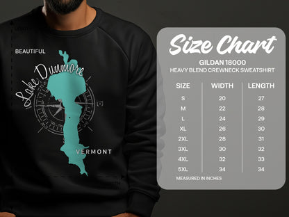 Lake Dunmore Vermont Map Design T-Shirt or Sweatshirt