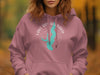 Pink hoodie with Lake Ray Hubbard Texas map and compass graphic.