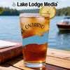 Glass with iced tea and a lemon slice, featuring "Lake Ontario" design.