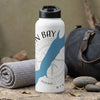 White water bottle with "GREEN BAY WIS" text and compass design.