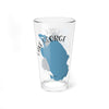 Glass with blue Lake George map graphic and "Lake George Florida" text.